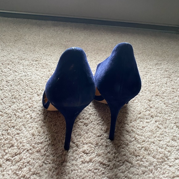 Halston! Blue suede designer stilettos sandals - Picture 15 of 16